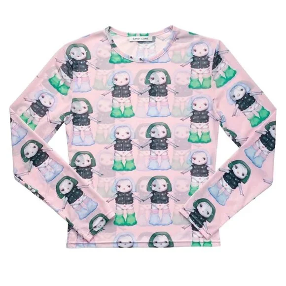 Sandy Liang Abrons Longsleeve Mesh Top - Picture 3 of 3